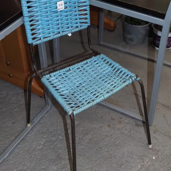 green plastic child's chair