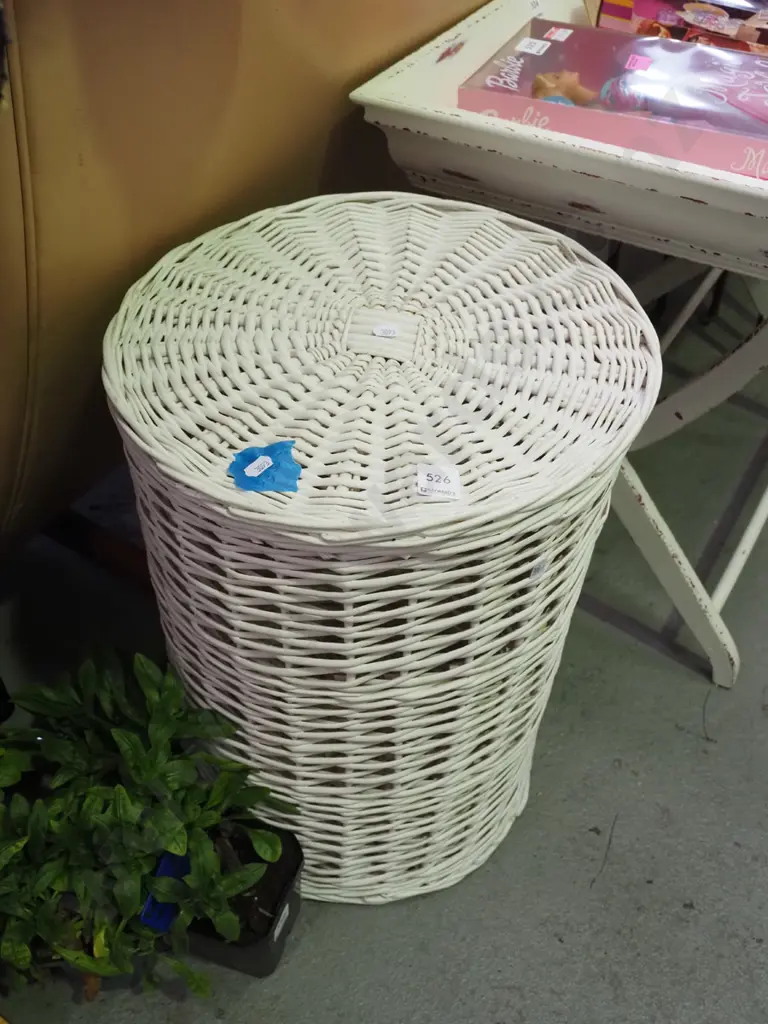 white cane laundry hamper Image 1++