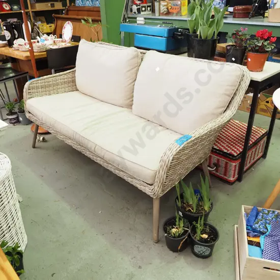 taupe plastic outdoor 3 seater settee