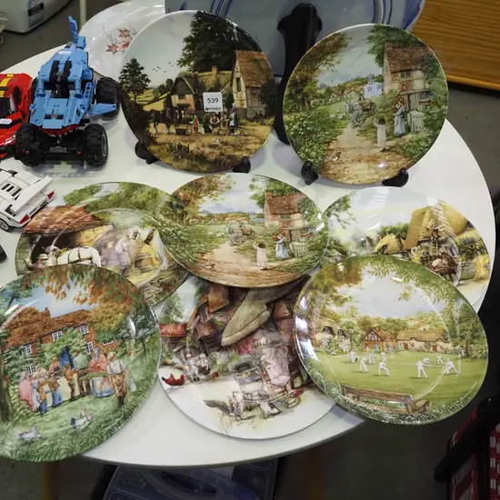 Wedgwood Royal Doulton village themed cabinet plates