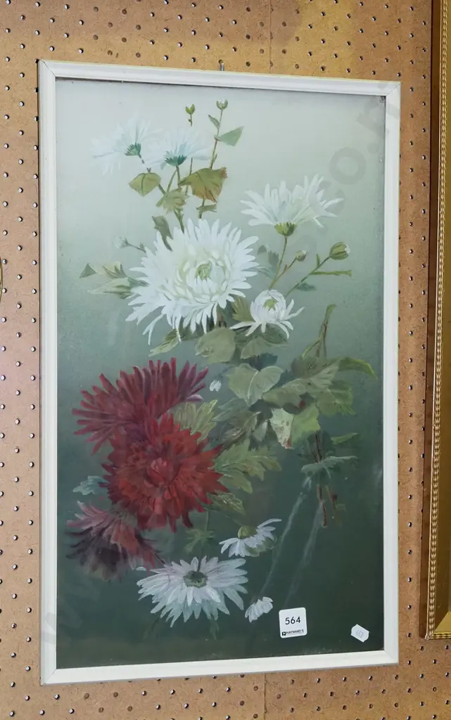 framed acrylic - dahlias Image 1++