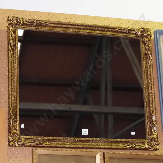 gilt framed wall mirror - some damage to frame