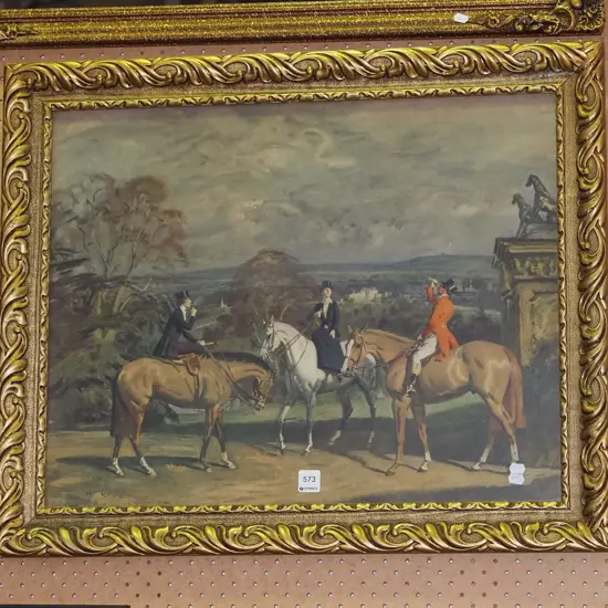 gilt framed print - hunting