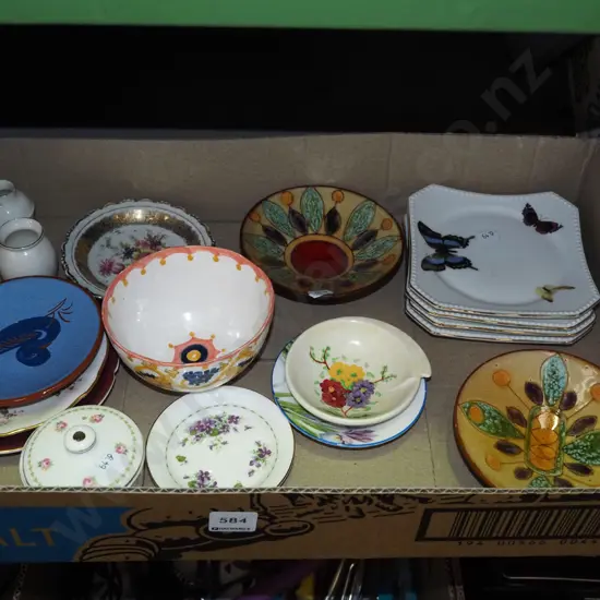 box; butterfly plates, dishes, miniatures etc