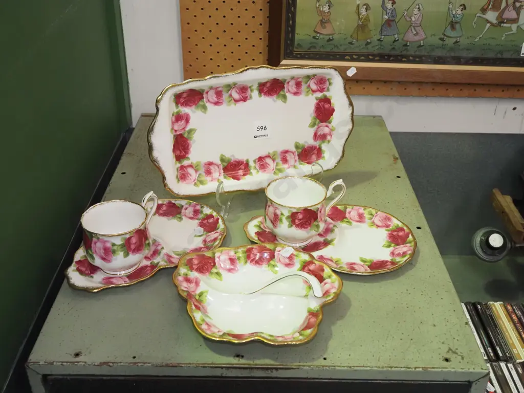 2x Royal Albert Old English Rose tennis sets, sandwich plate etc Image 1++