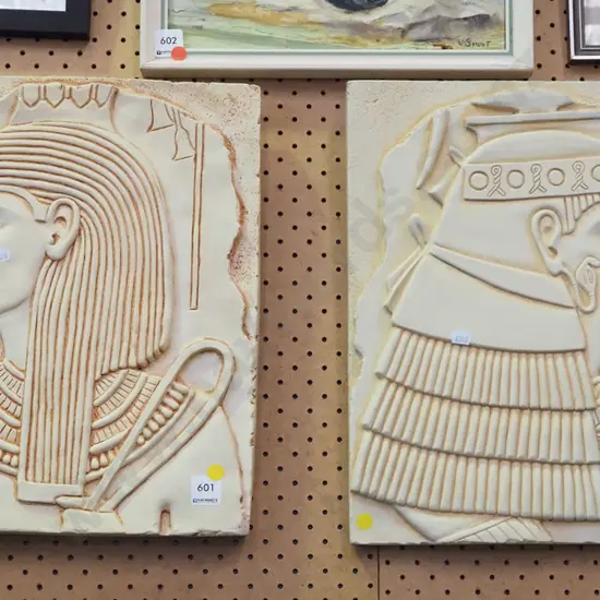 pair of cast Egyptian souvenir items