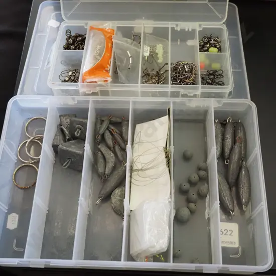 2x plastic organisers - fishing tackle