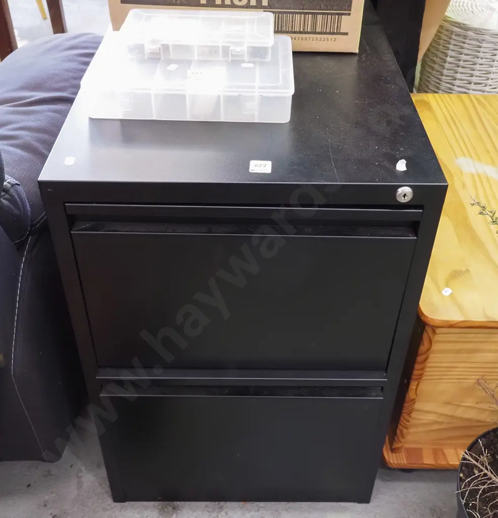 black metal 2 drawer filing cabinet Image 1++