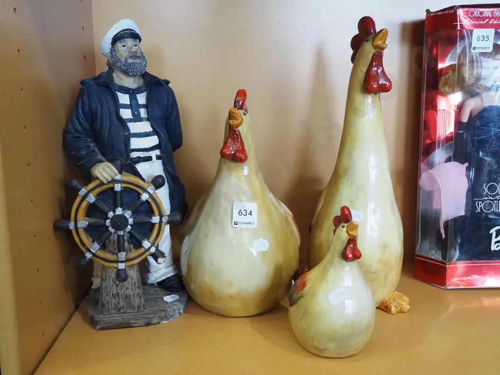 sailor figurines, 3x chickens Tallest H320 Image 1++