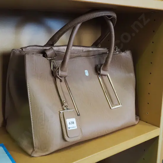 tan leather hand bag