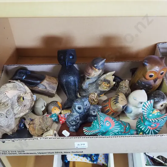 box of owl ornaments