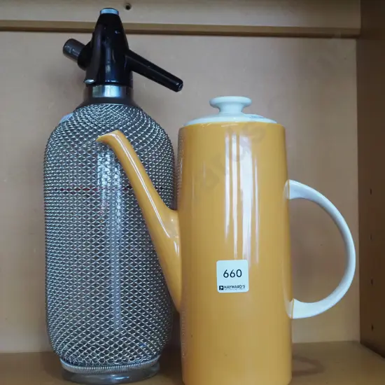 soda syphon, Doulton coffee pot