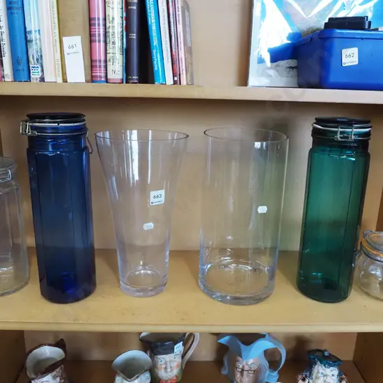 storage canisters, glass vases H330