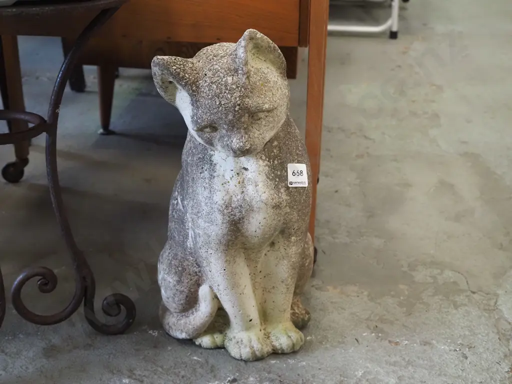 concrete garden ornament cat H400 Image 1++