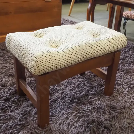 deep buttoned footstool