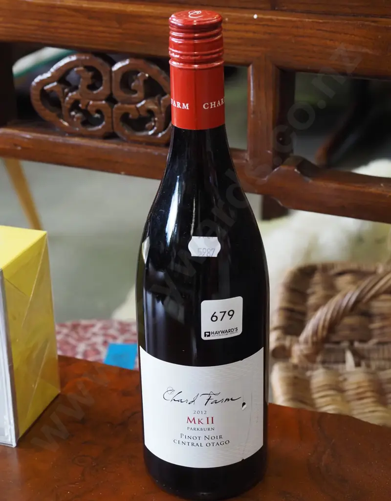 bottle of Chard Farm 2012 pinot noir Image 1++