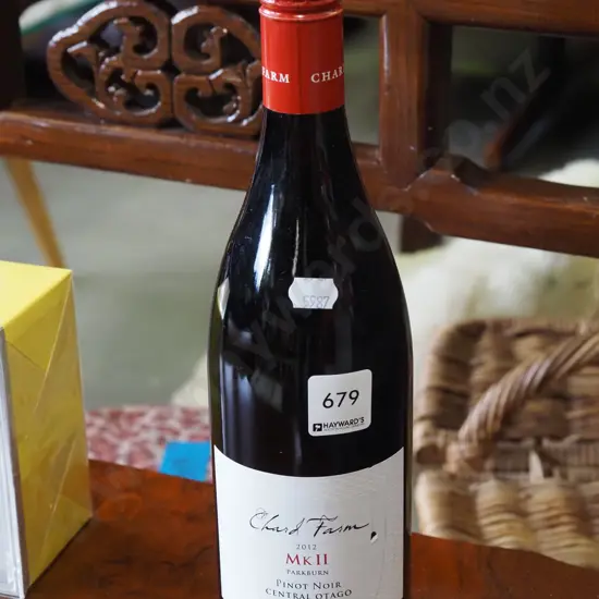 bottle of Chard Farm 2012 pinot noir