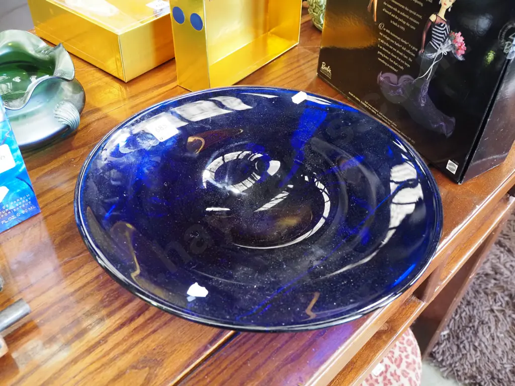 blue glass bowl Diam320 Image 1++