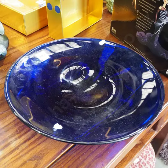 blue glass bowl Diam320