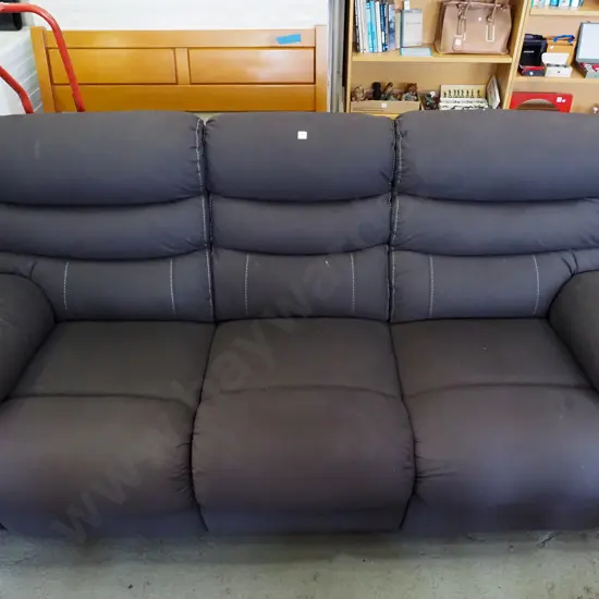 modern black upholstered 3 seater reclining lounge suite