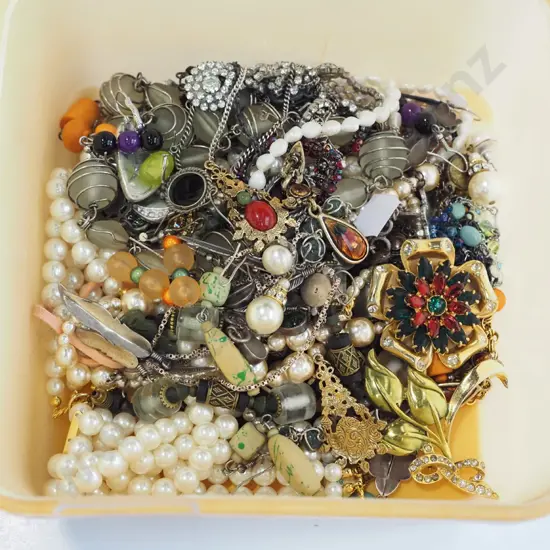 container of costume jewellery