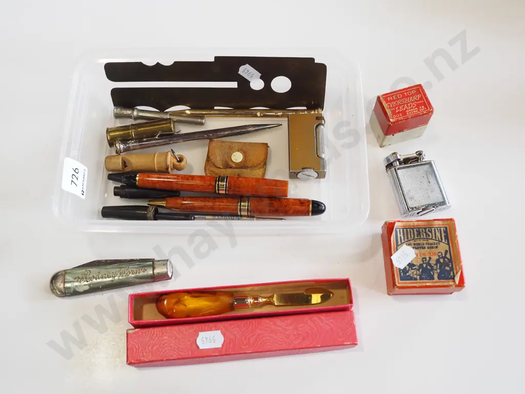 box fountain pens, lighters, violin resin etc Image 1++
