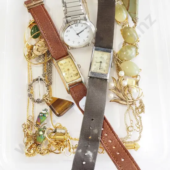 tray of watches and costume jewellery