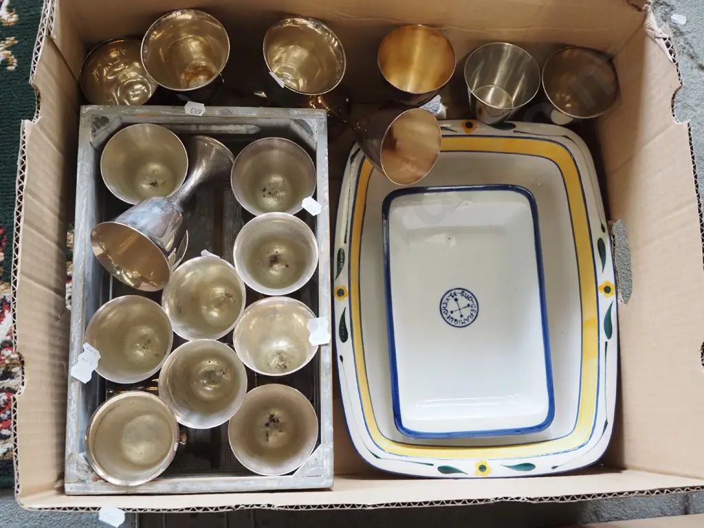 plated goblets, Temuka baking dish, 1 other baking dish Image 1++