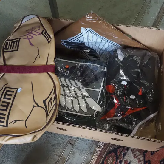 box of cosplay costumes