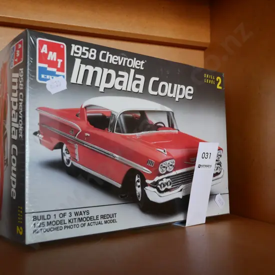 yet to be assembled model of 1958 Cheverolet Impala