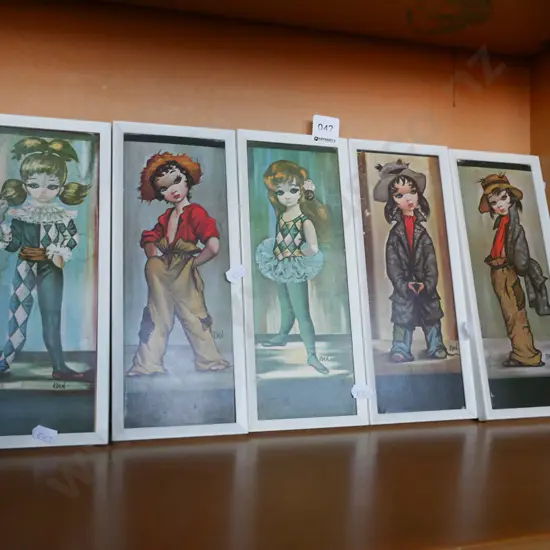 4x small framed Eden prints - some water marking