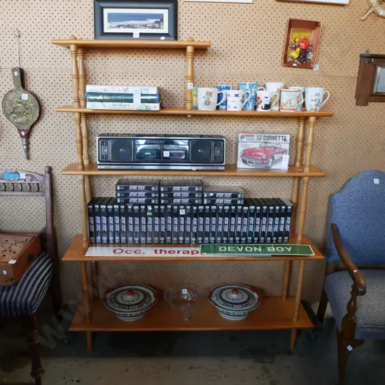 solid pine modular bookcase - missing some wooden bolts H-1500 W-1200 D-280