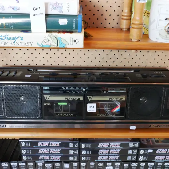 Akai twin cassette radio player