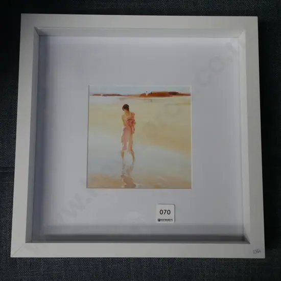 framed print - woman at beach