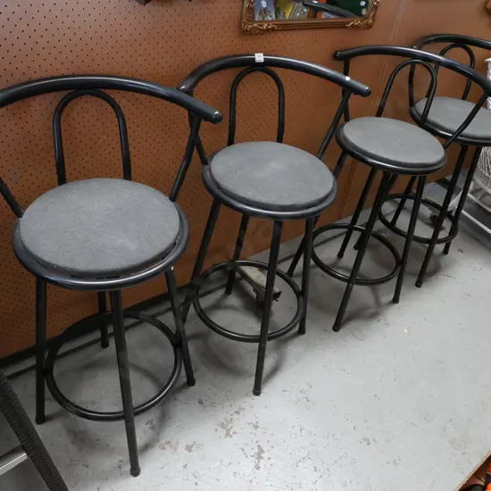 3x metal bar stools