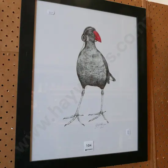 framed poster print - pukeko
