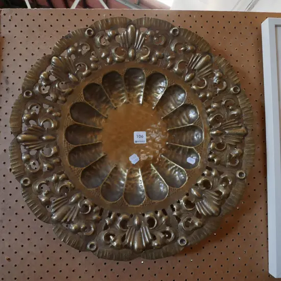 beaten brass wall charger/fruit bowl Diam-470
