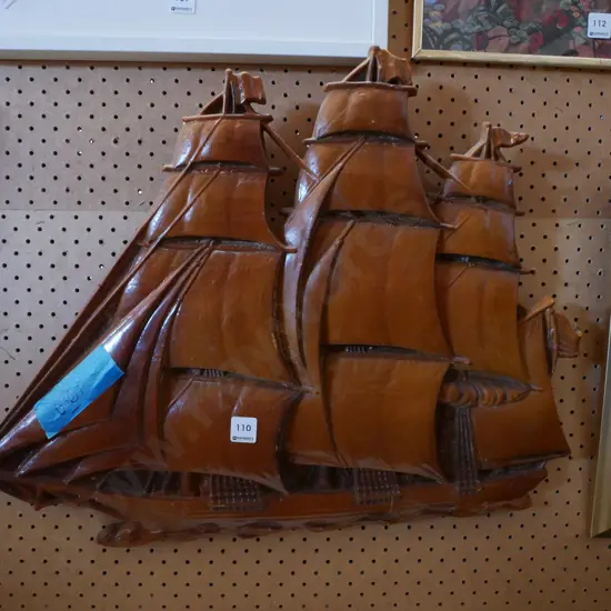 retro wall hanging - sailing ship