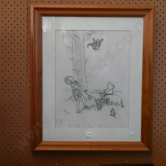 framed print - Winnie the Pooh sketch