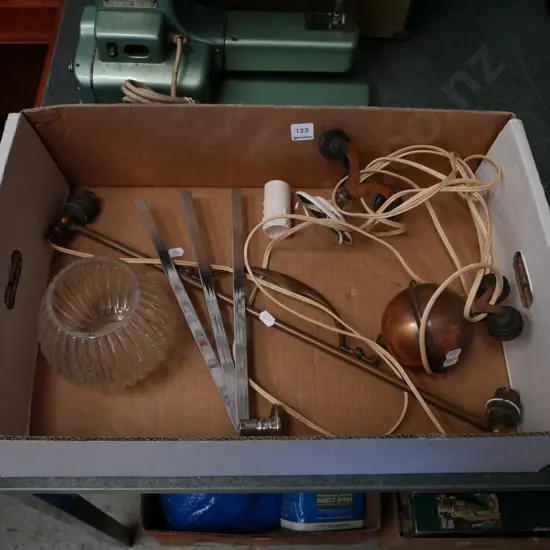 Edwardian copper part rise and fall light fitting