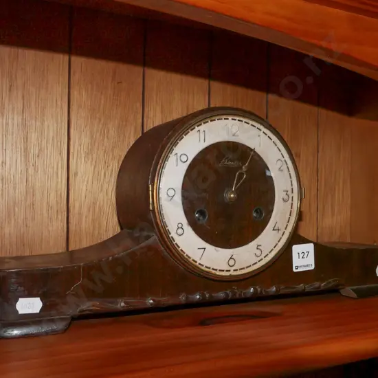 wood cased mantle clock