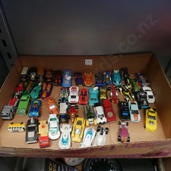 box of model vehicles