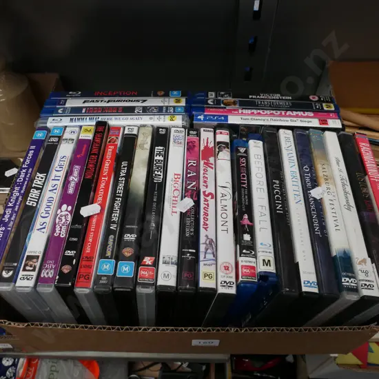 box of DVDs