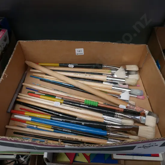 box of artist's paint brushes