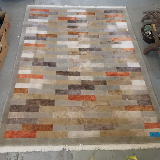 multi coloured woollen floor mat L-2100 W-1460