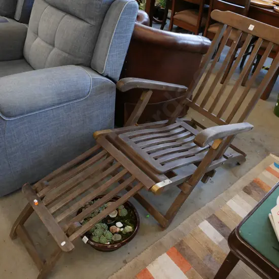 hardwood and brass reclining ships sun lounger