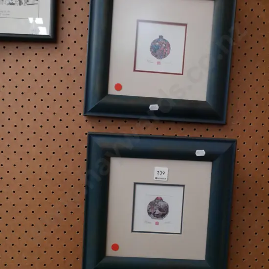 2x small prints ginger jars - red dots