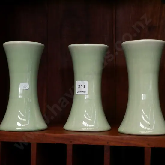 3x Dunedin  Horticultural Society vases H-160