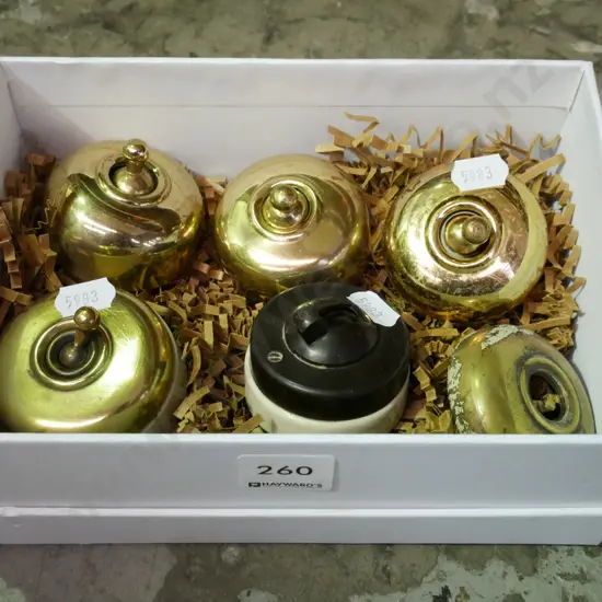 4x brass light switches, 1 other light switches