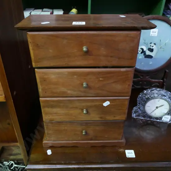 small hardwood chest - 1 drawer needs attention H-360